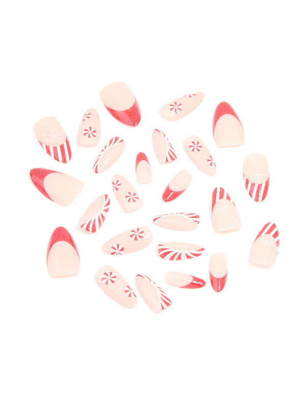Candy Cane Press-On Nail Set