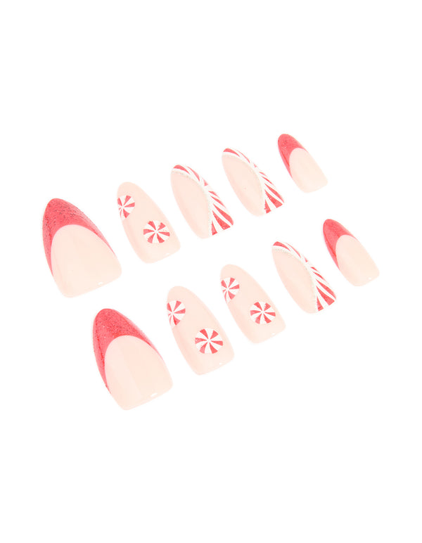 Candy Cane Press-On Nail Set
