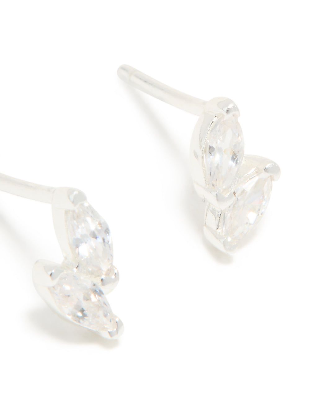 Sterling Silver Cubic Zirconia Cluster Stud Earrings