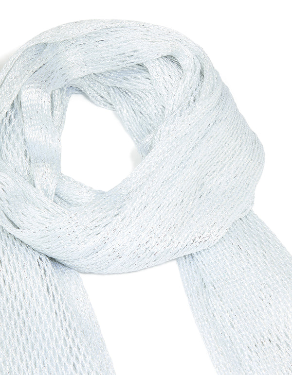 Silver Fabric Draped Scarf