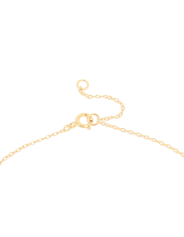 Gold Plated Sterling Silver Cubic Zirconia Pavé Letter J Pendant Necklace