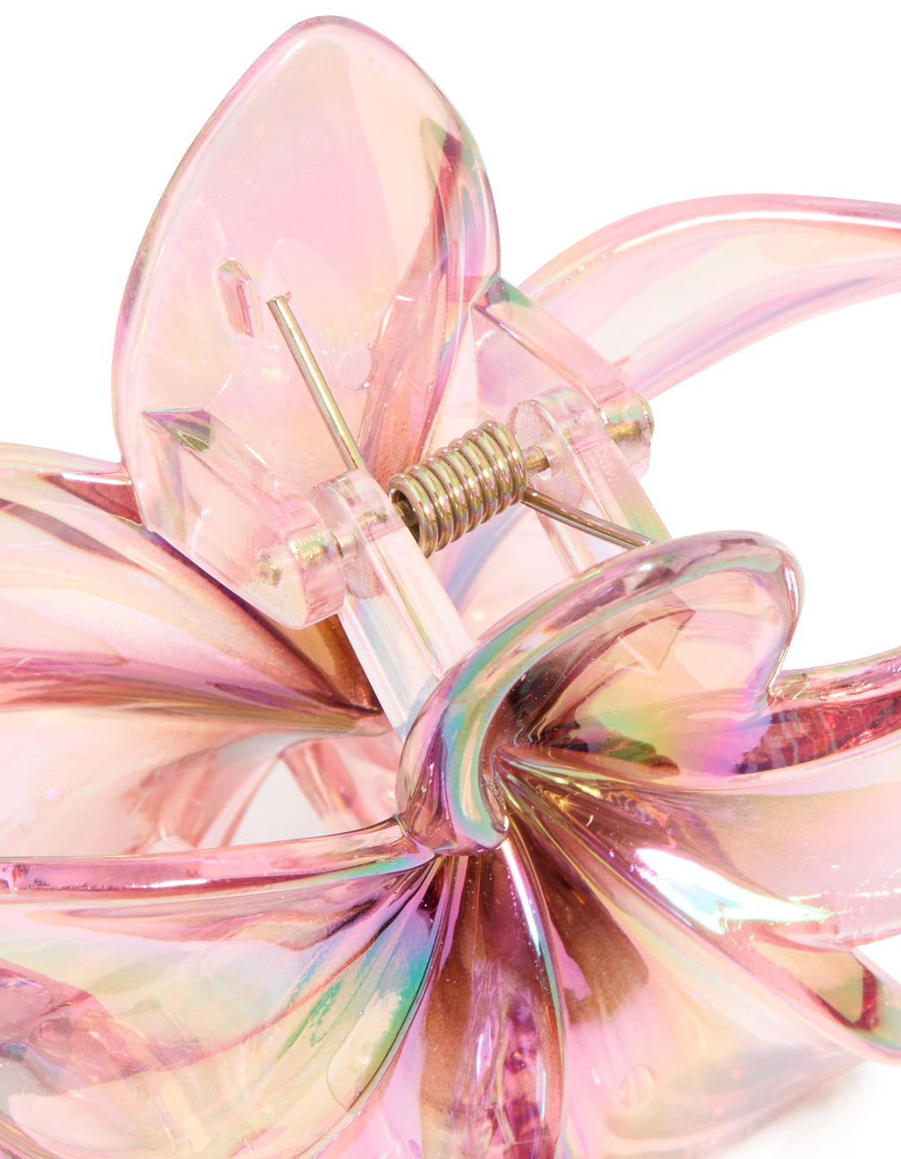 Pink Iridescent Frangipani Flower Hair Claw Clip