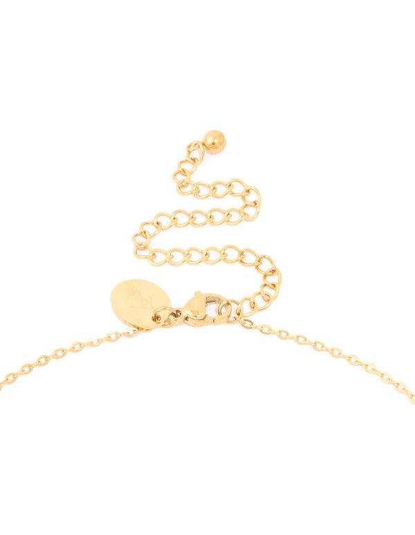 Waterproof Gold Plated Stainless Steel Large Bubble Letter N Necklace