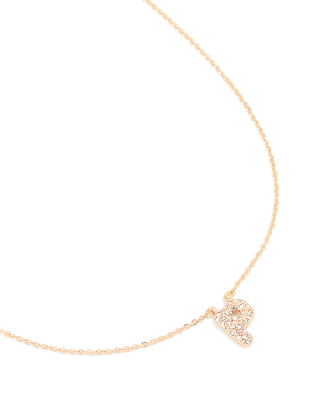 Kids Gold Cubic Zirconia Letter P Necklace