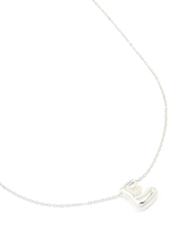 Waterproof Stainless Steel Large Bubble Letter E Necklace