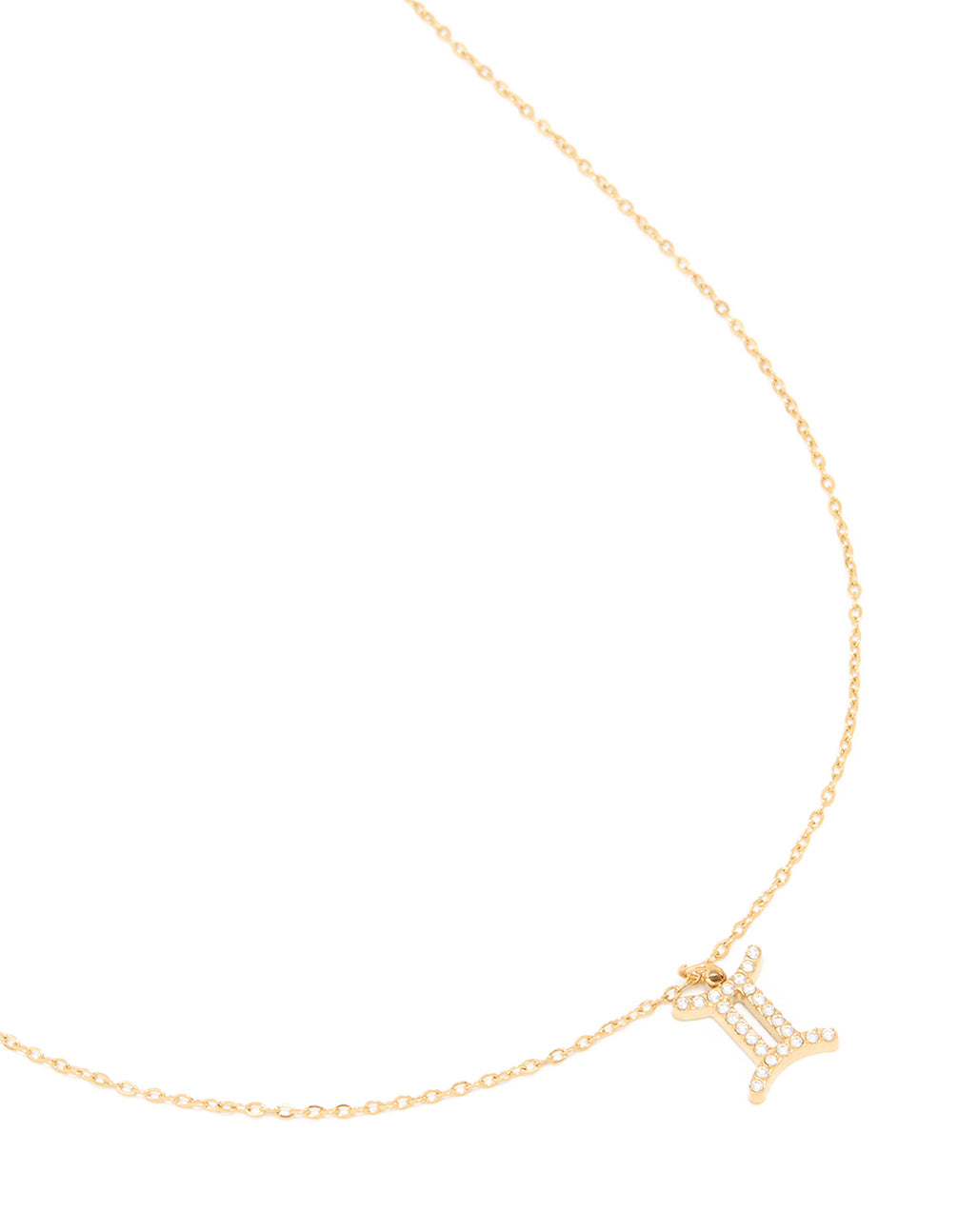 Waterproof Gold Plated Stainless Steel Cubic Zirconia Gemini Zodiac Sign Necklace