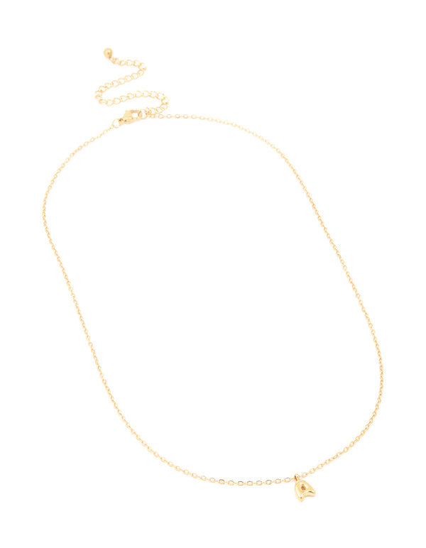Waterproof Gold Plated Stainless Steel Mini Bubble Letter A Necklace