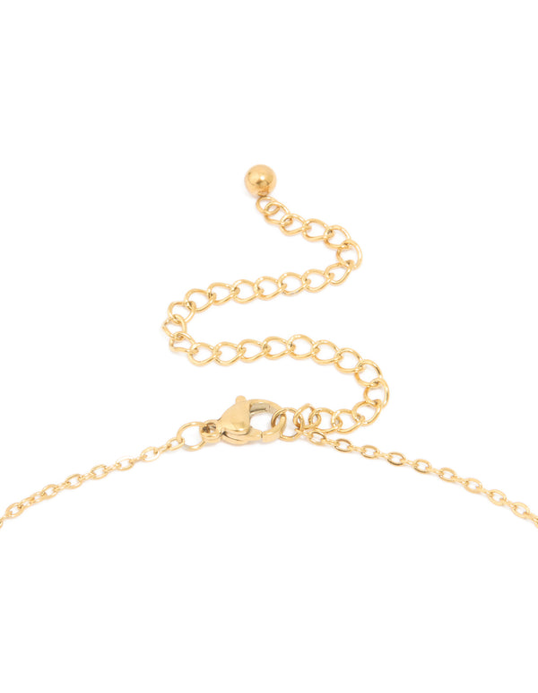 Waterproof Gold Plated Stainless Steel Mini Bubble Letter A Necklace