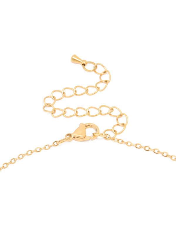 Waterproof Gold Plated Stainless Steel Angel Number 444 Necklace