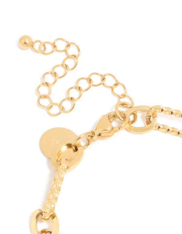 Waterproof Gold Plated Stainless Steel Multi-Link Chain Bracelet