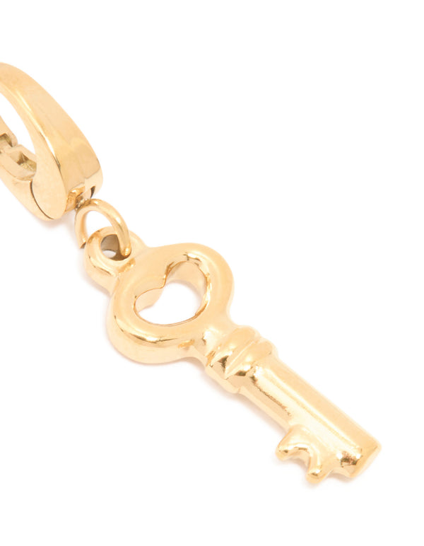 Waterproof Gold Plated Stainless Steel Key Charm