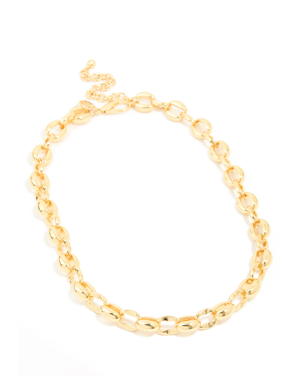 Gold Plated Chunky Round Chain Link Necklace
