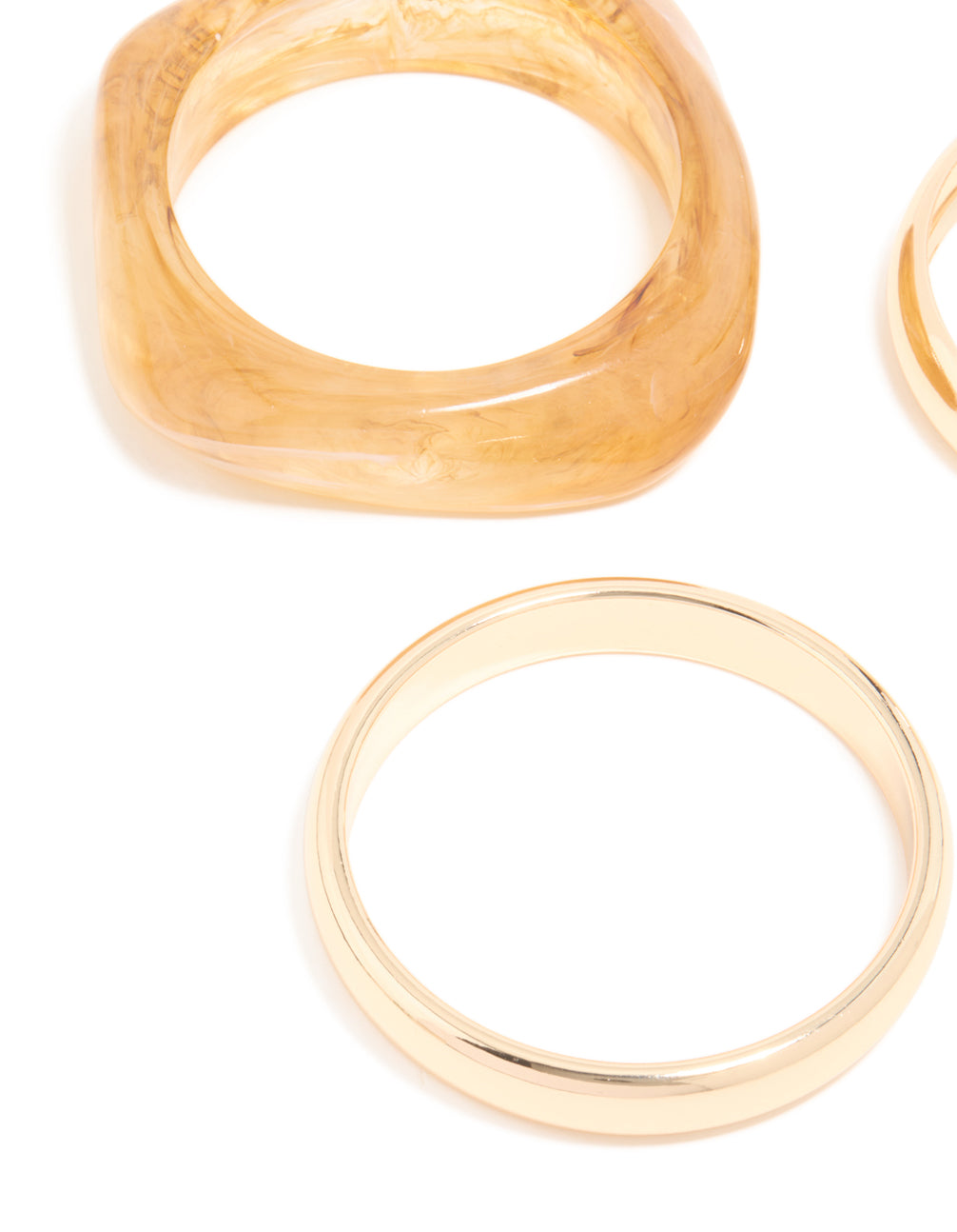 Gold & Neutral Acrylic Large Bangles 3-Pack