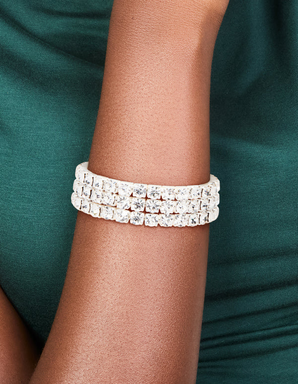 Silver Diamante Statement Bracelet