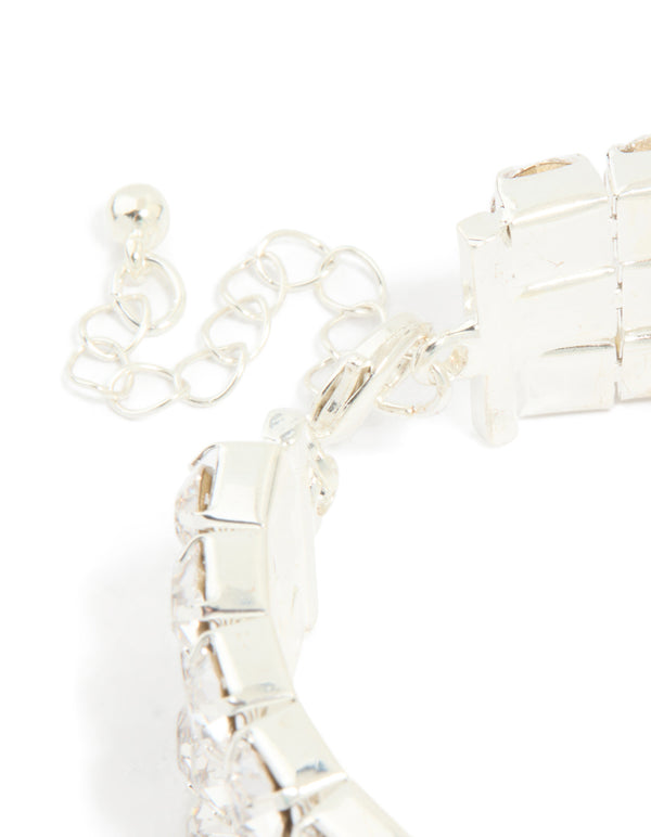 Silver Diamante Statement Bracelet