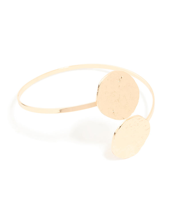 Gold Molten Double Circle Arm Cuff