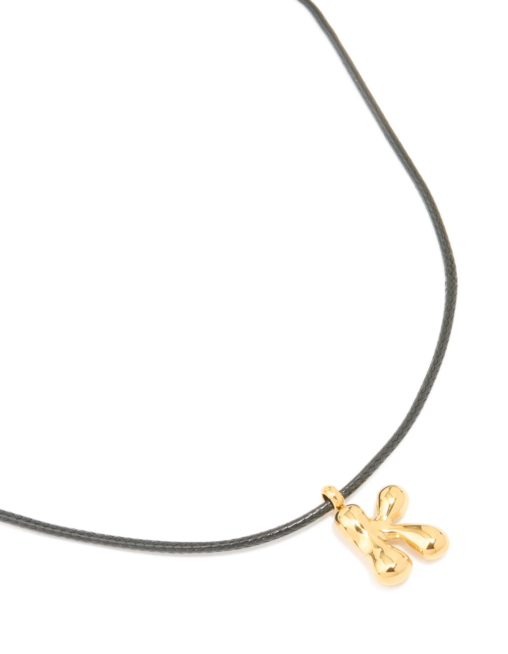 Waterproof Gold Plated Stainless Steel Large Bubble Letter K Cord Necklace