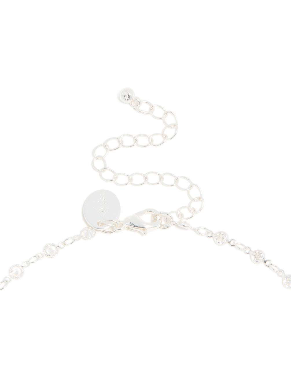Silver Plated Cubic Zirconia Round Dainty Chain Necklace