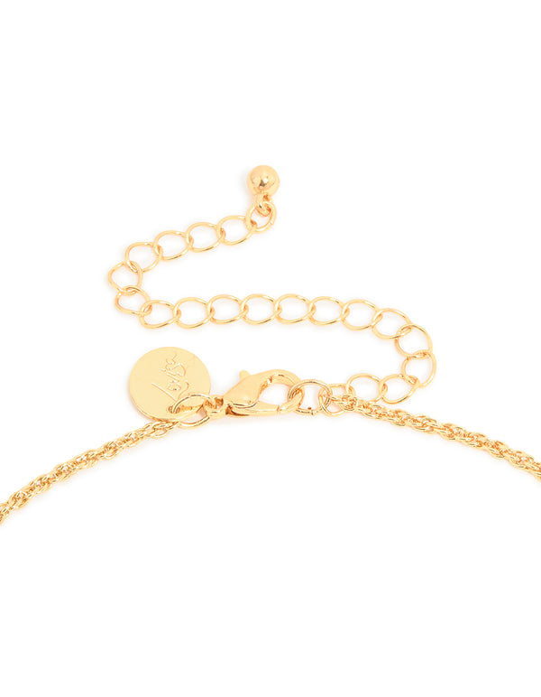 Gold Shell Tassel Pendant Necklace