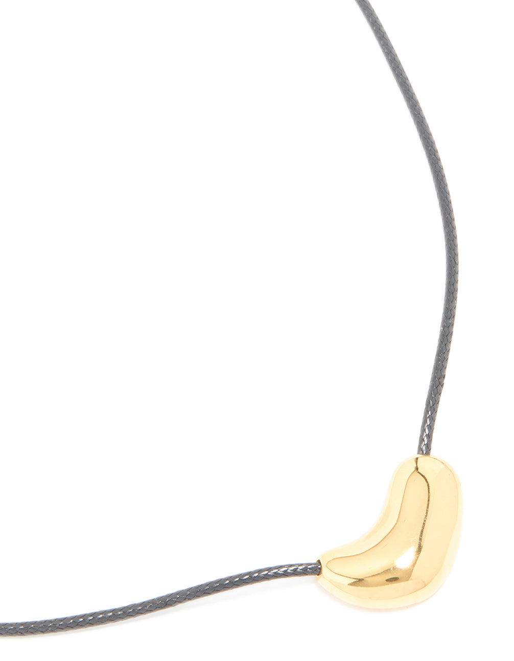 Waterproof Gold Plated Stainless Steel Pebble Pendant Cord Necklace
