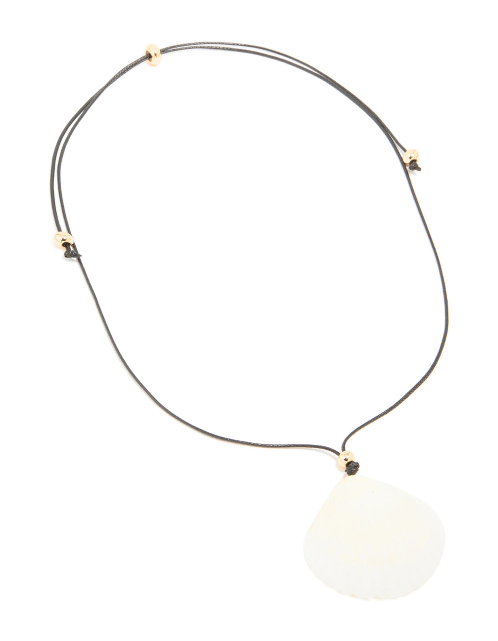White Clam Shell Cord Necklace