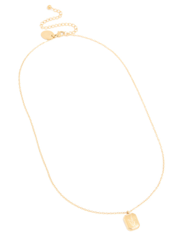 Waterproof Gold Plated Stainless Steel Birth Flower May Hawthorn Necklace