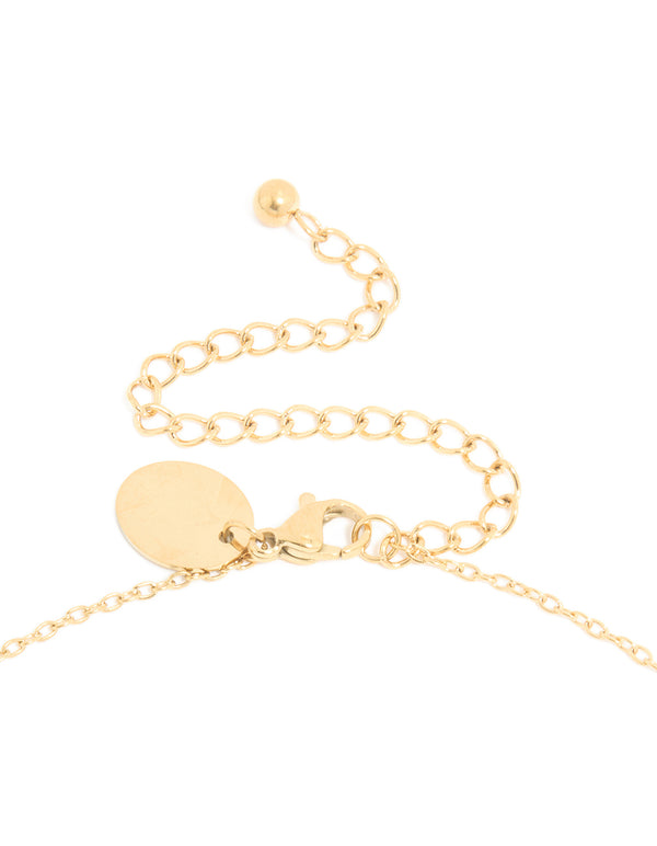 Waterproof Gold Plated Stainless Steel Birth Flower May Hawthorn Necklace