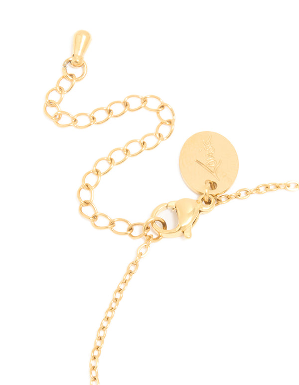 Waterproof Gold Plated Stainless Steel March Light Blue Cubic Zirconia Birthstone Bracelet