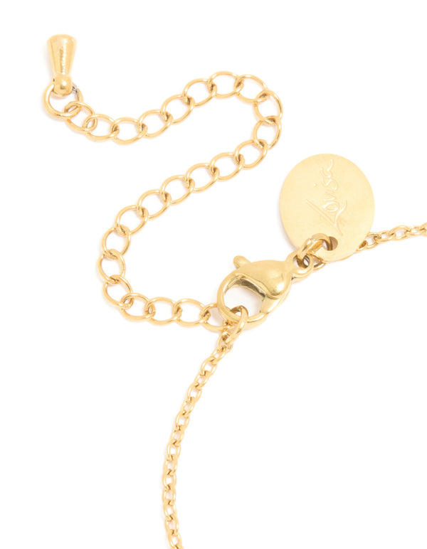 Waterproof Gold Plated Stainless Steel May Green Cubic Zirconia Birthstone Bracelet