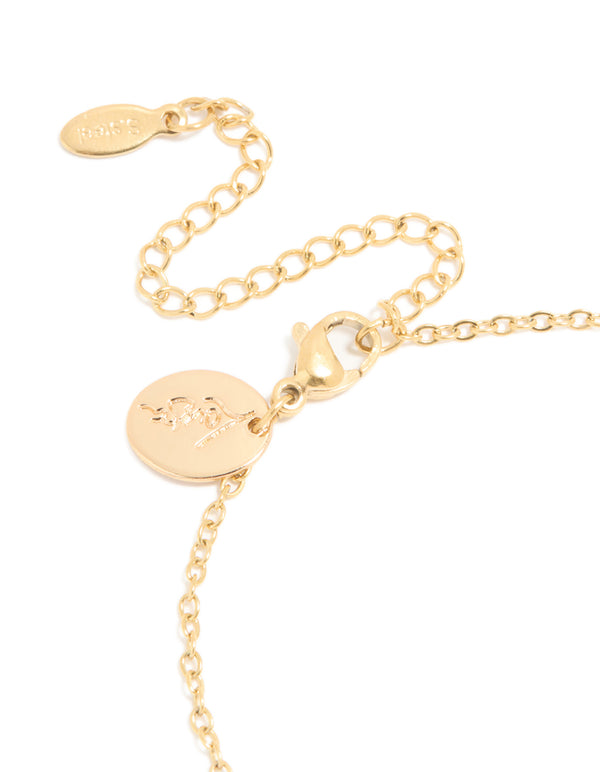 Waterproof Gold Plated Stainless Steel Cubic Zirconia Sagittarius Zodiac Sign Bracelet