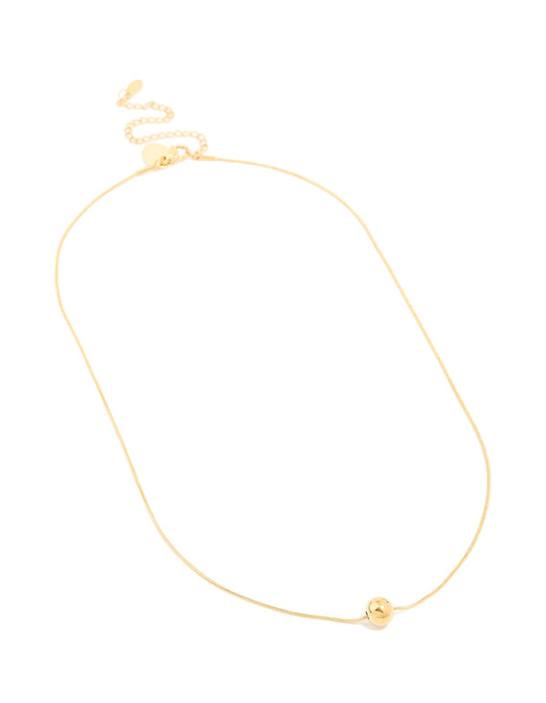Waterproof Gold Plated Stainless Steel Threaded Ball Necklace