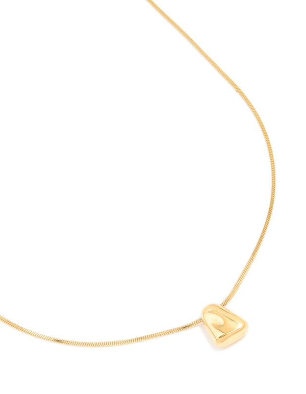 Waterproof Gold Plated Stainless Steel Organic Nugget Pendant Necklace