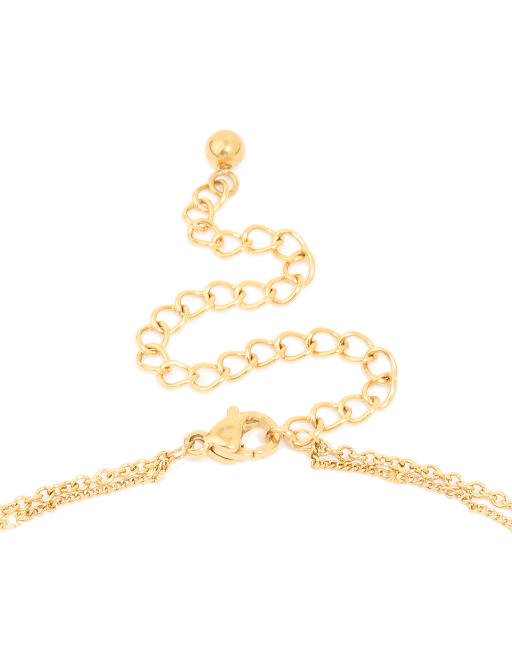 Waterproof Gold Plated Stainless Steel Fine Chain & Disc Pendant Layered Necklace