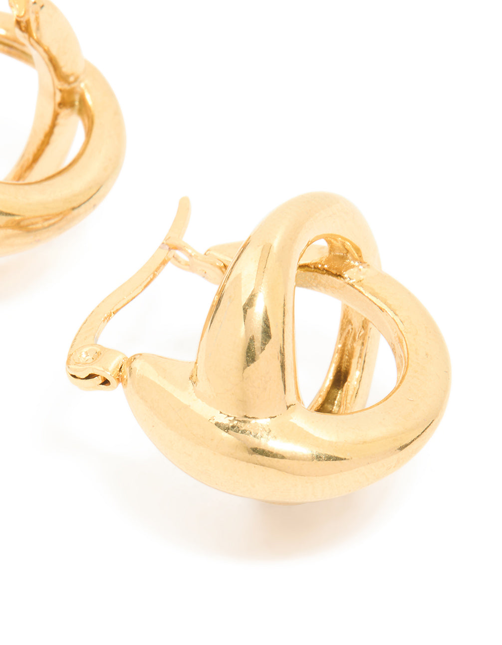 Waterproof Gold Plated Stainless Steel Wavy Hoop Earrings