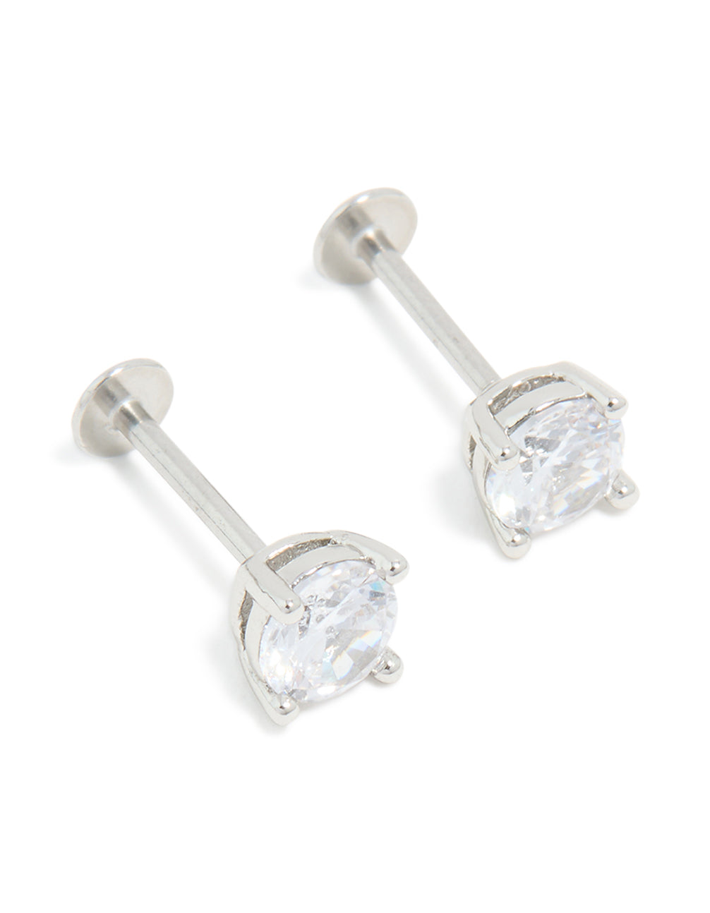 Surgical Steel 5mm Cubic Zirconia Flat Back Studs