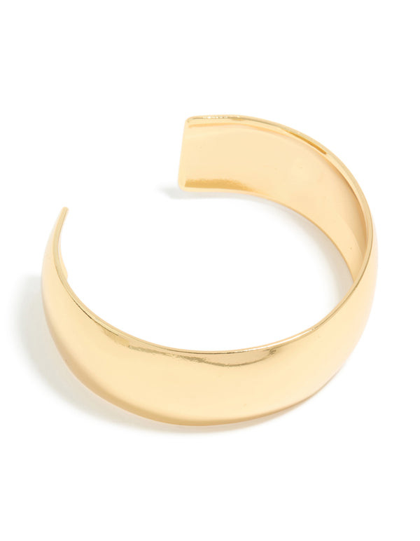 Waterproof Gold Plated Stainless Steel Thick Open Wrist Cuff