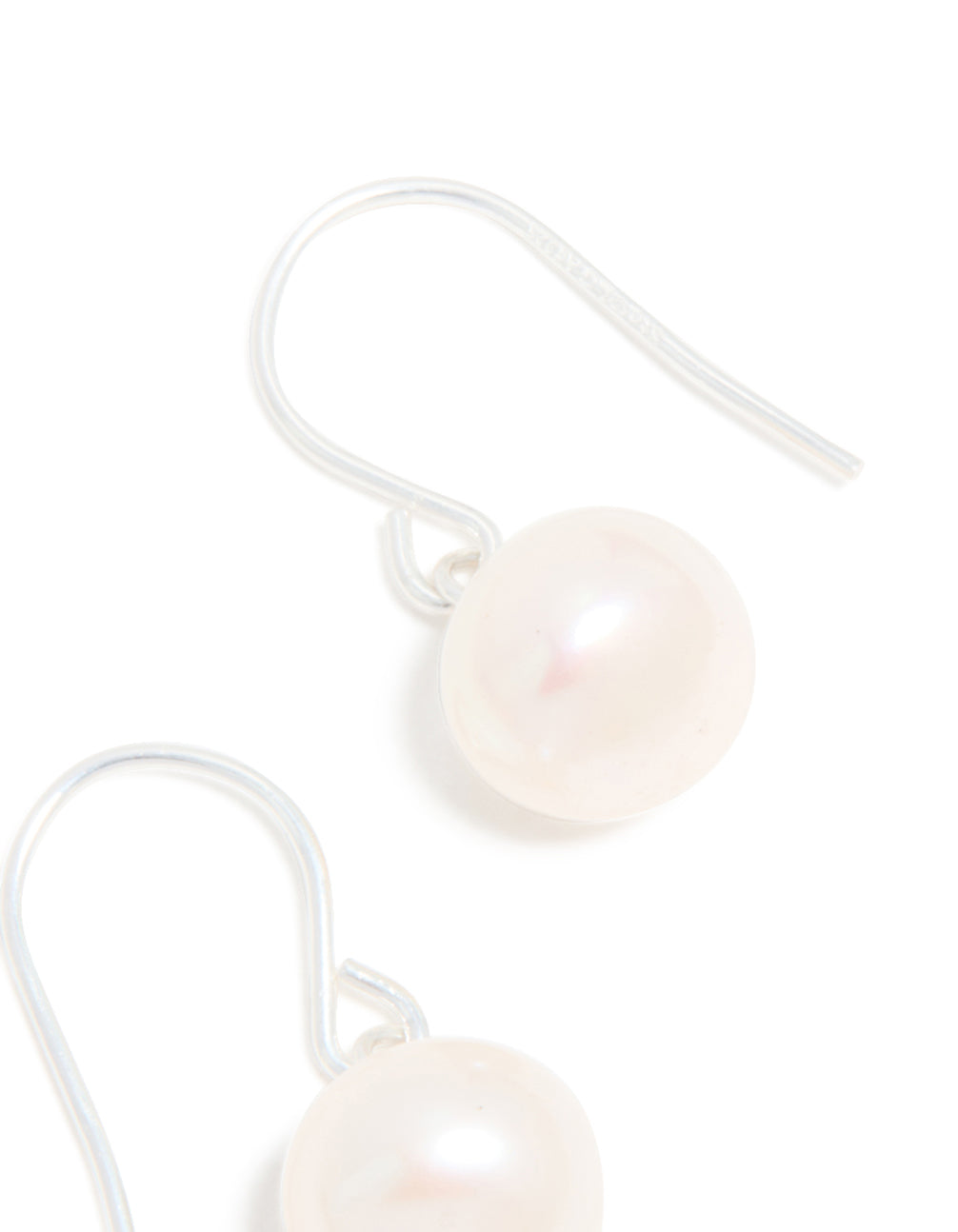 Sterling Silver Pearl Drop Hook Earrings