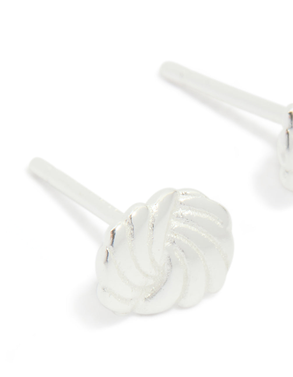 Sterling Silver Textured Twist Stud Earrings