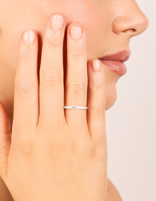 Sterling Silver Molten Ring