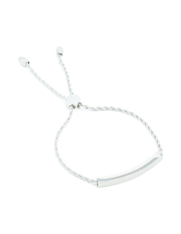 Waterproof Stainless Steel Twisted Engravable Toggle Bracelet