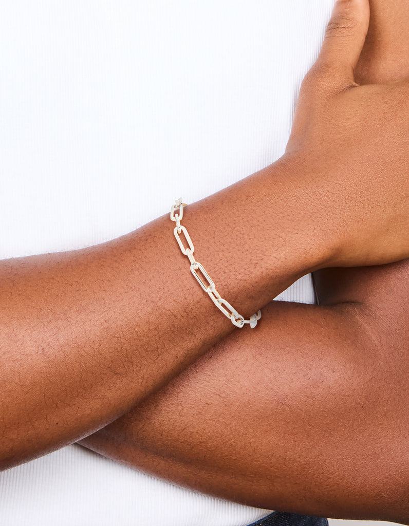 Mens Waterproof Stainless Steel Paperclip Chain Bracelet - Lovisa
