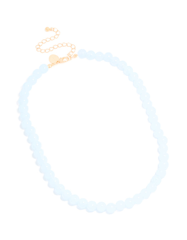 Baby Blue Acrylic Beaded Necklace