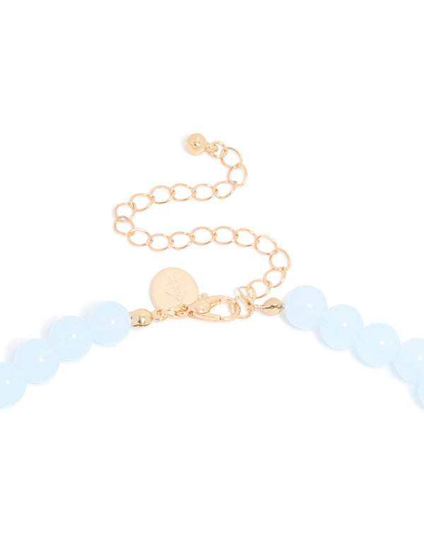 Baby Blue Acrylic Beaded Necklace