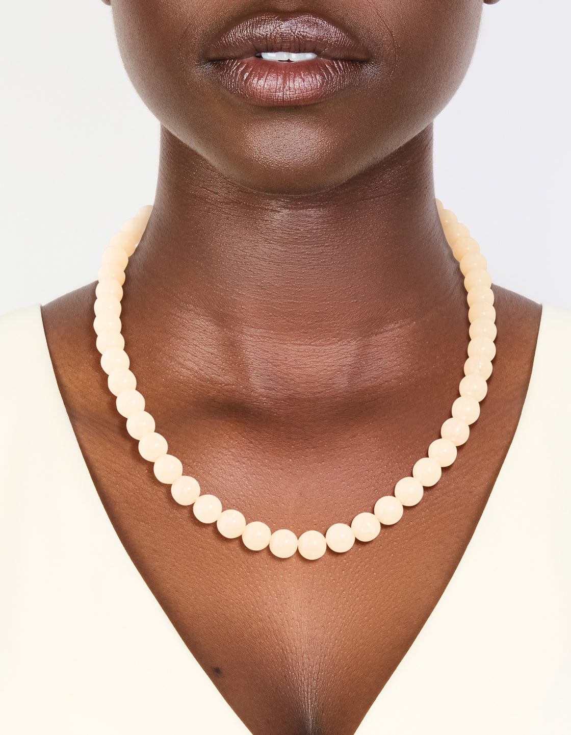 Baby Pink Acrylic Beaded Necklace
