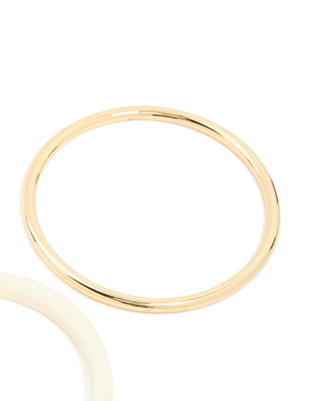 Gold Smooth & Cream Acrylic Bangles 2-Pack