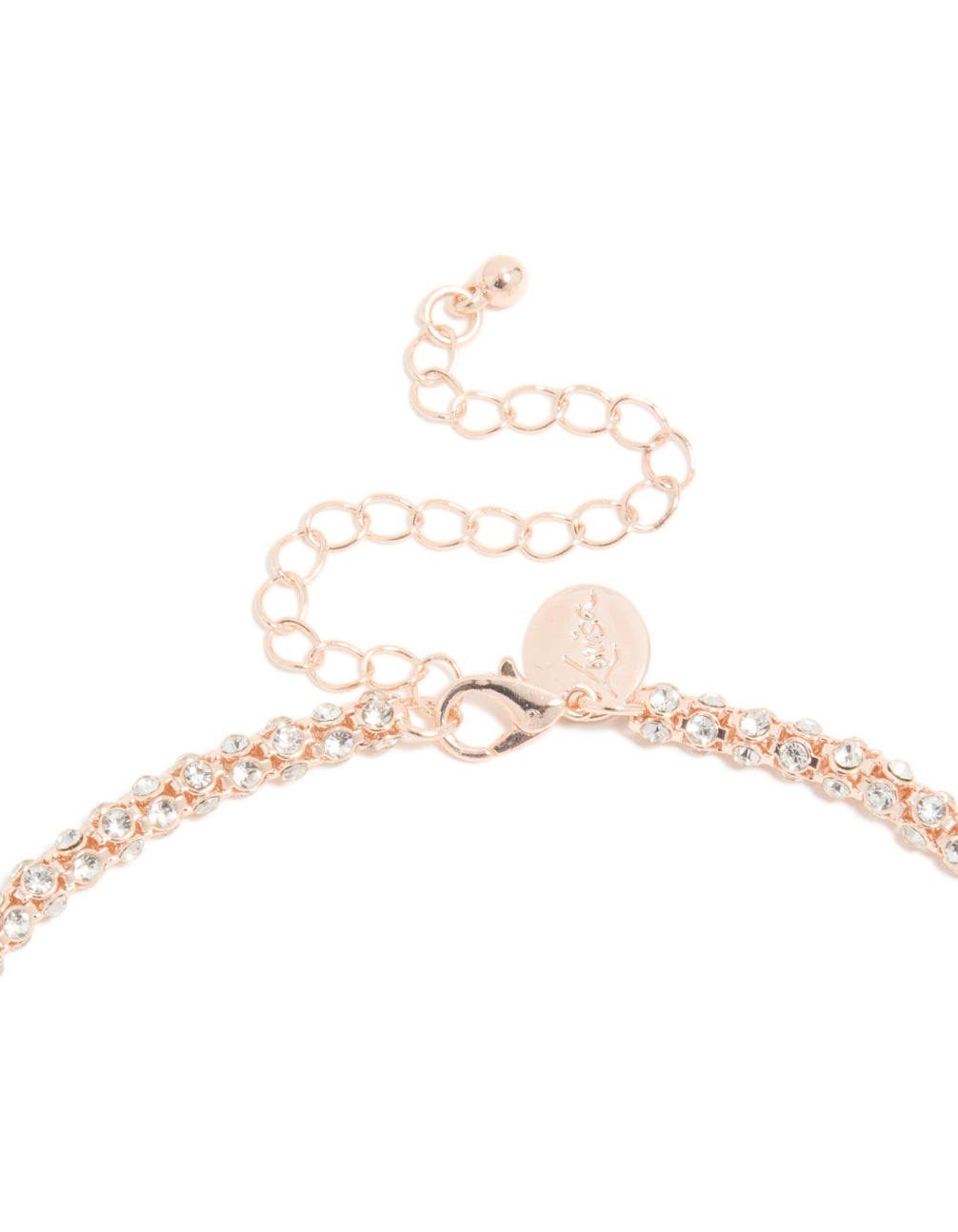 Rose Gold Plated Diamante Fireball Chain Necklace