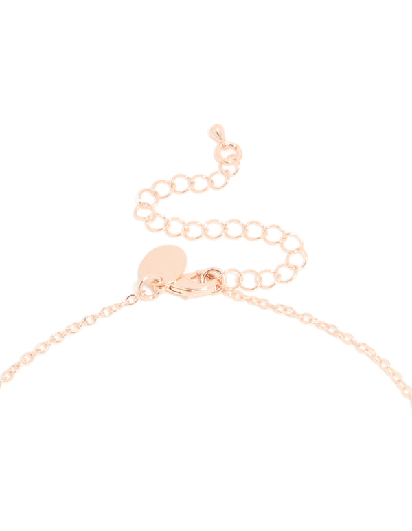 Rose Gold Plated Cubic Zirconia Marquise Vine Y-Necklace