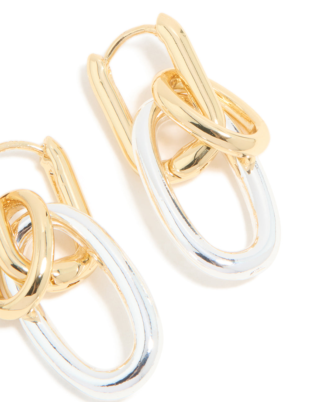 Mixed Metal Plated Chain Link Drop Earrings