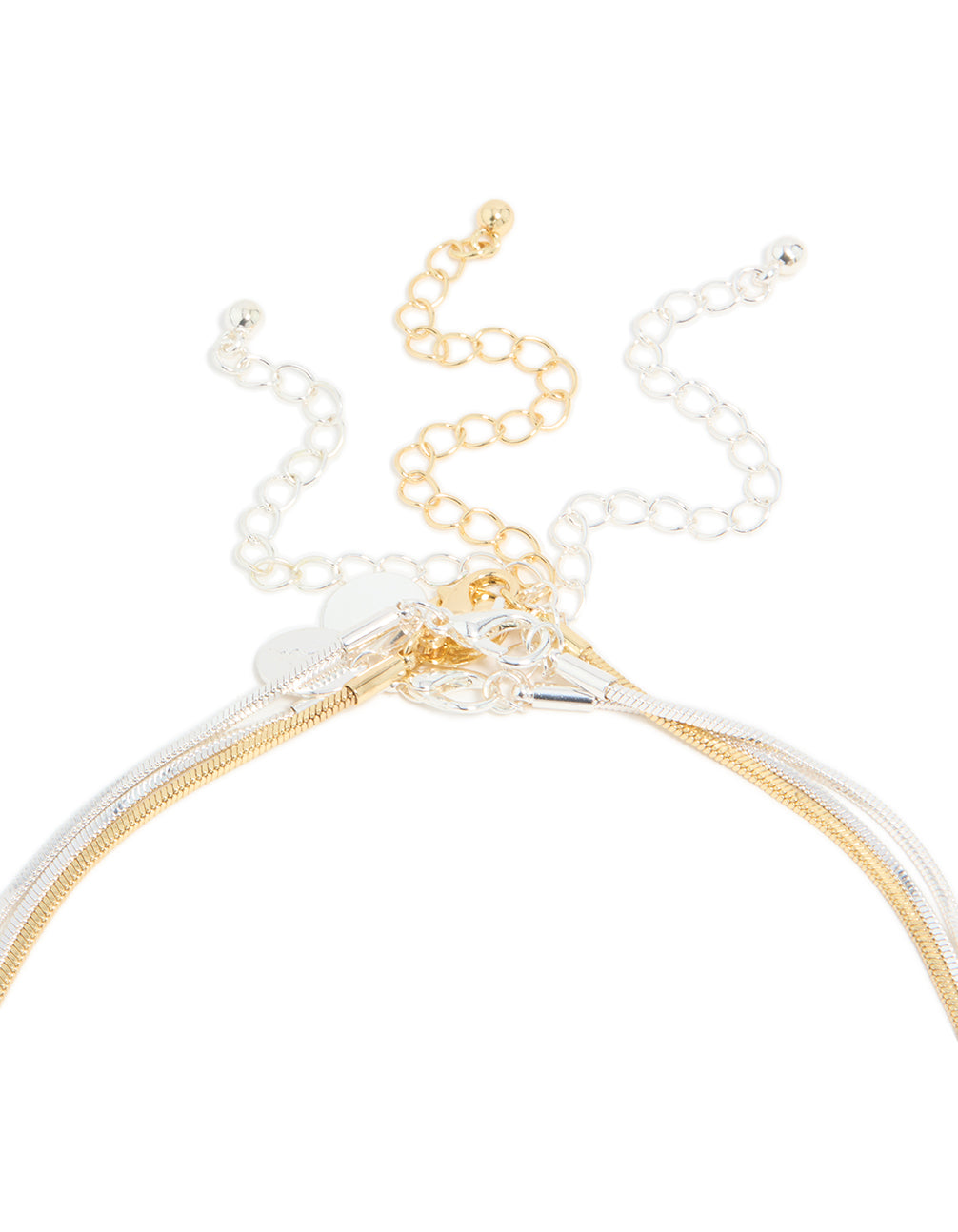Mixed Metal Plated Thin Snake Chain Layered Necklace