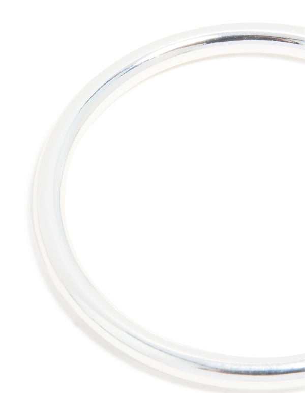 Silver Smooth Thick Bangle